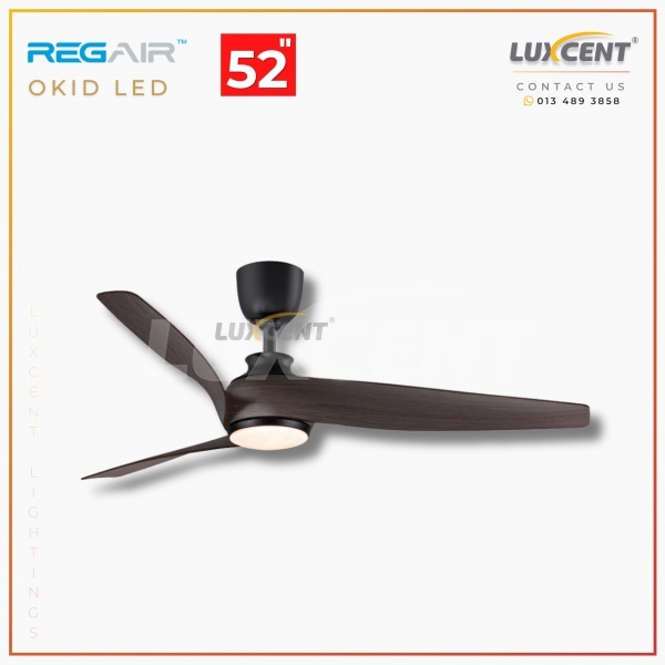 Regair Okid LED (Matt Black+Mahogany) 52